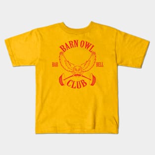 Barn Owl Barbell Club - Red Kids T-Shirt